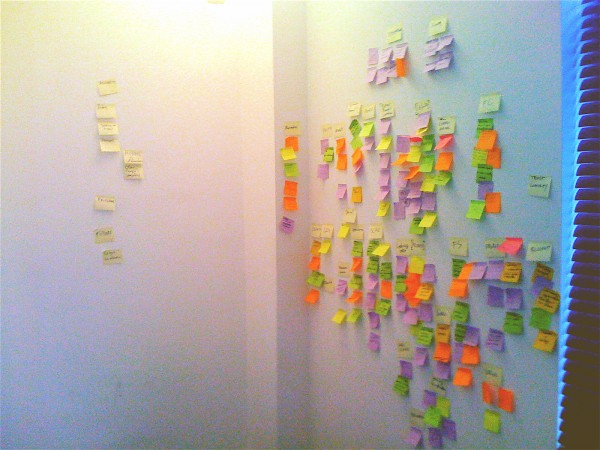 IMG_0623 The stickies on the wall after an intense day of presentations and discussions